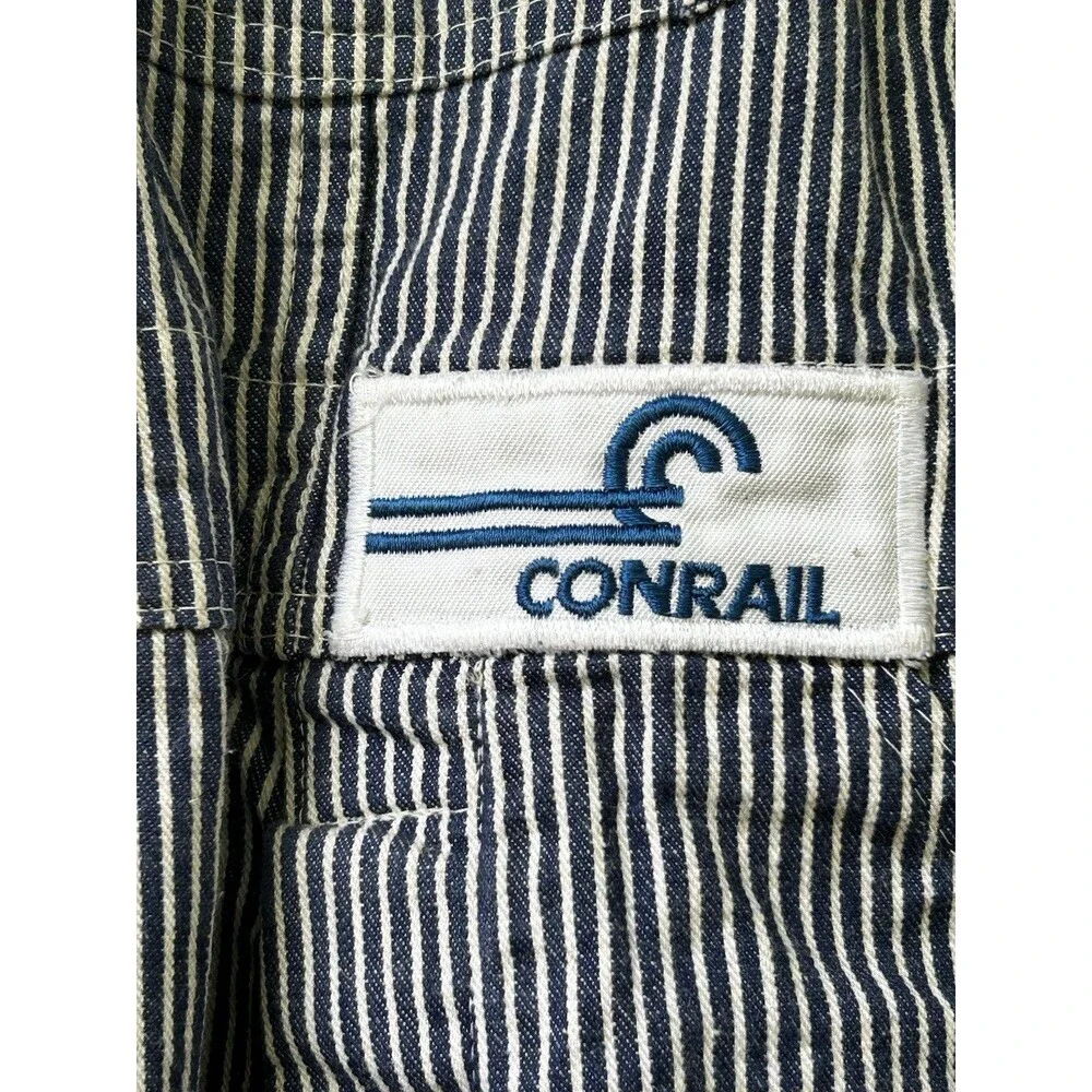 Vintage Osh Kosh RR Vestbak Overalls Bibs Childrens Union Hickory Stripe Conrail